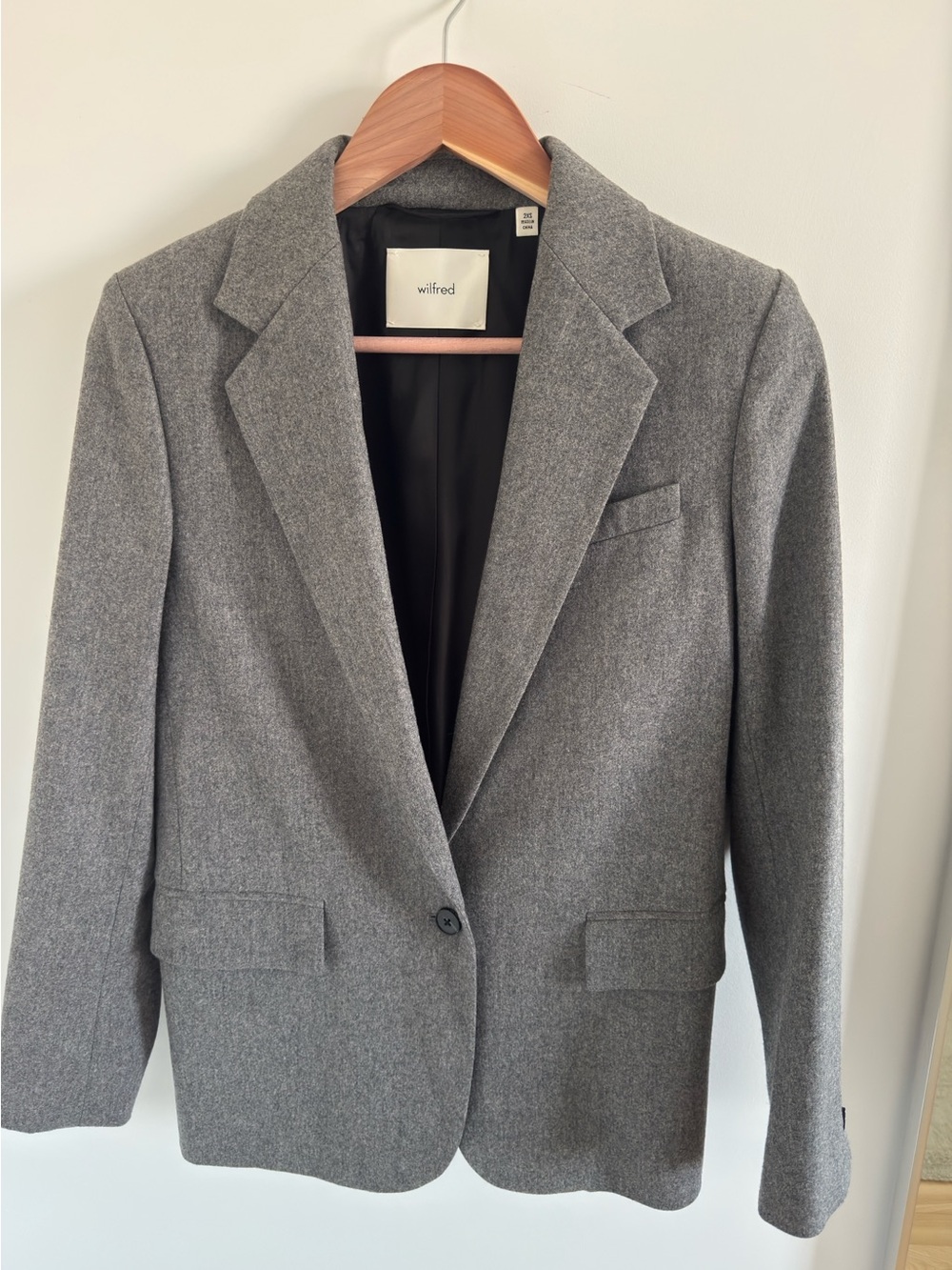 Aritzia Wilfred Wool Generation Blazer Medium Grey